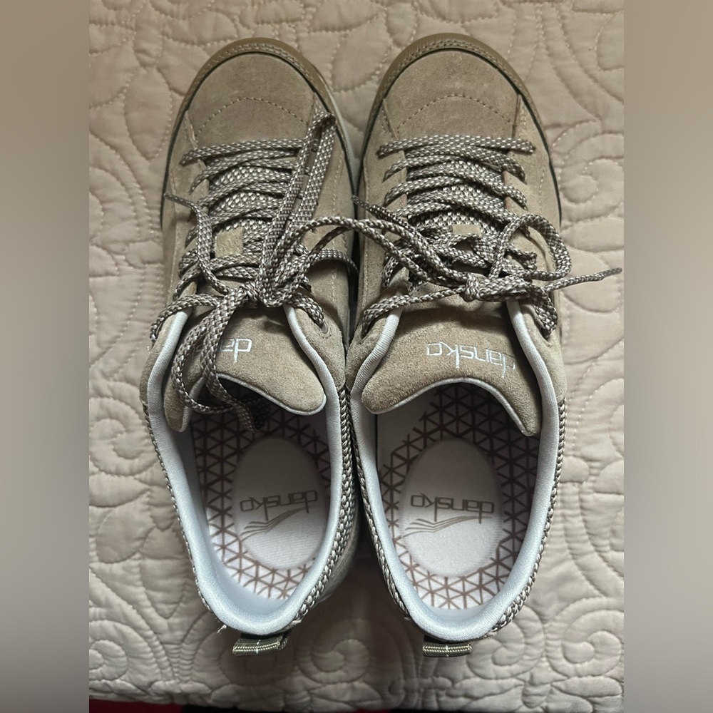Dansko Women's Beige Lace-Up Sneakers
